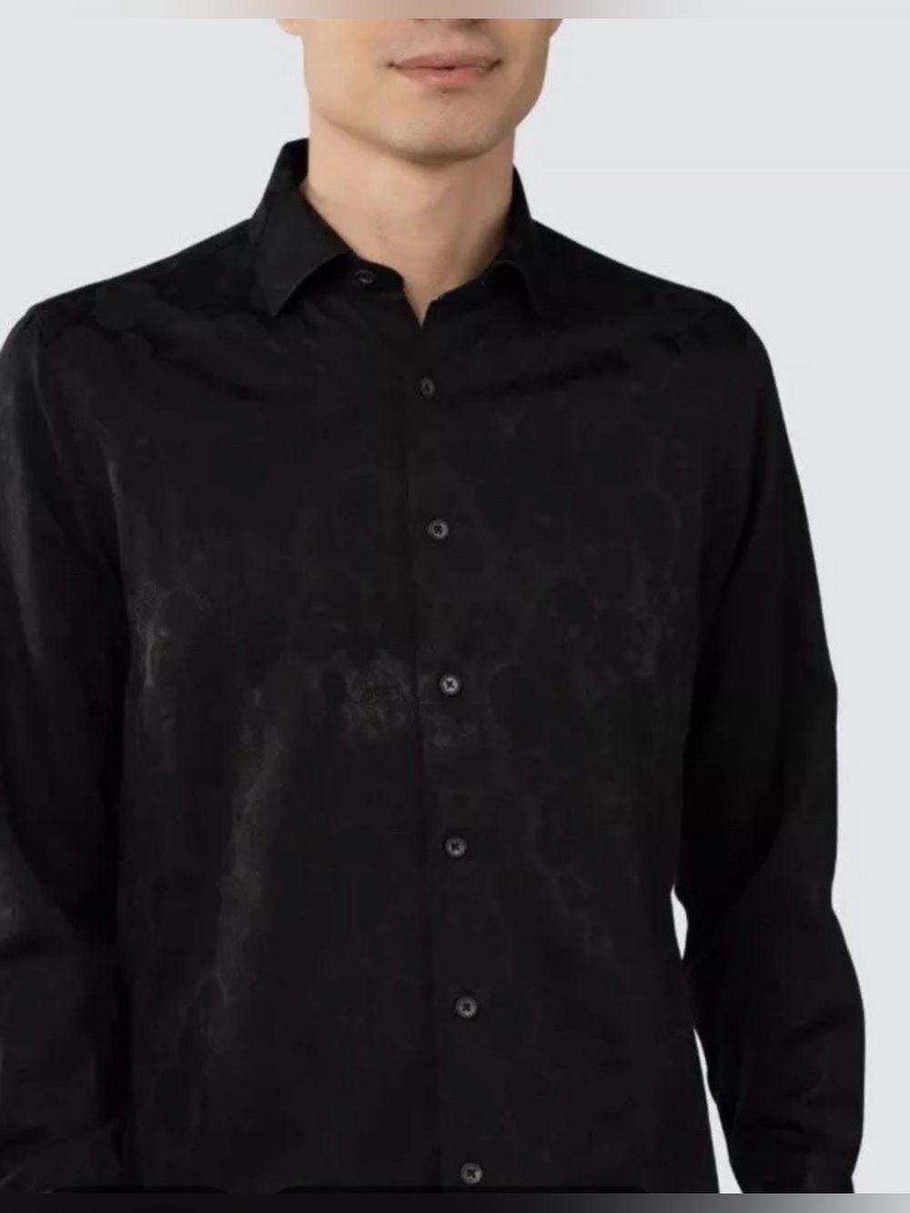 Viscount black series total jacquard button down long sleeves Size Small